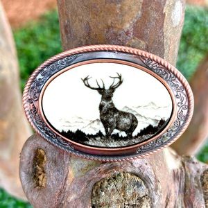 Rare Elk Bronze Belt Buckle fits a 1.5 Belt COOL !!